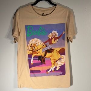 Barbie Tan T-Shirt with Colorful Cowgirl Graphic